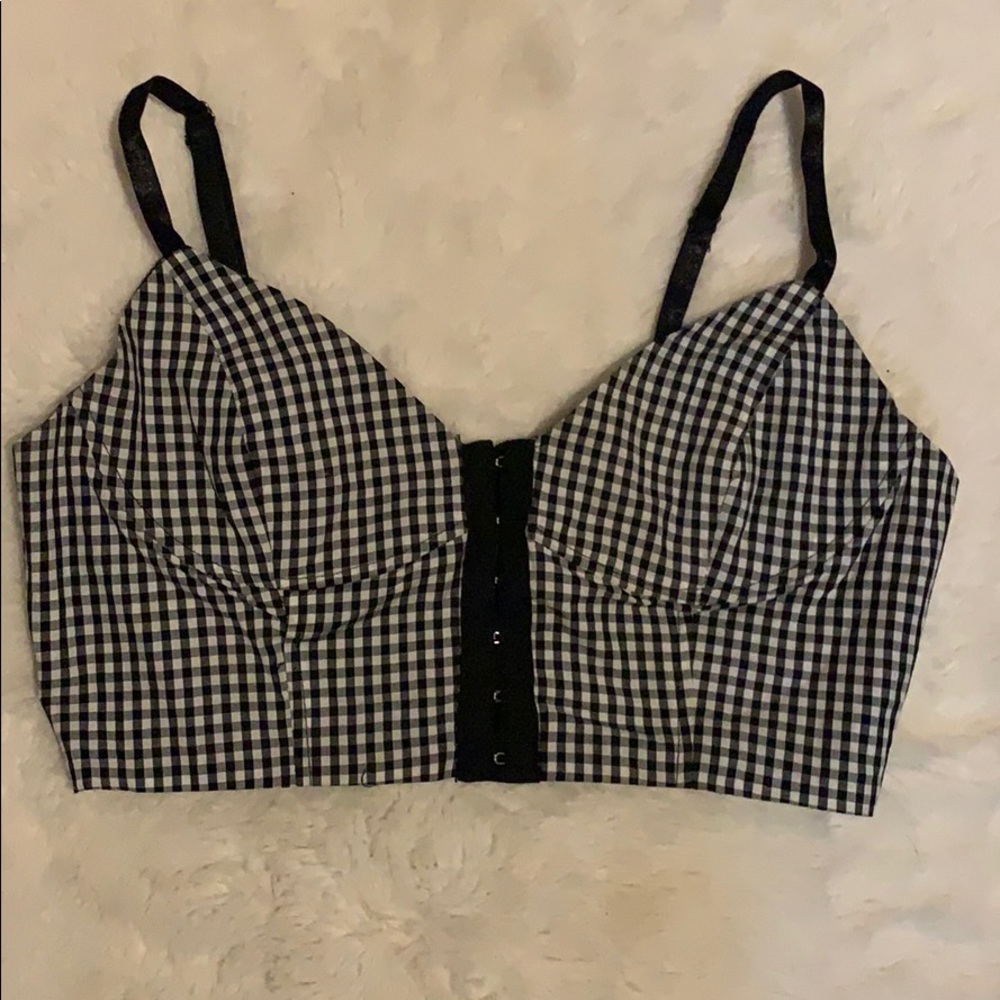 🔥 2/$15 Checkered Bustier Crop Top